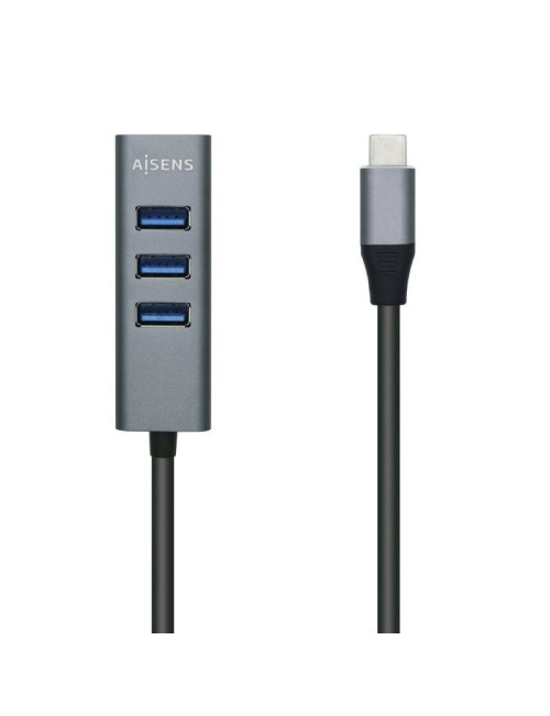 Hub USB Tipo-C Aisens A109-0508/ 4xUSB/ Gris