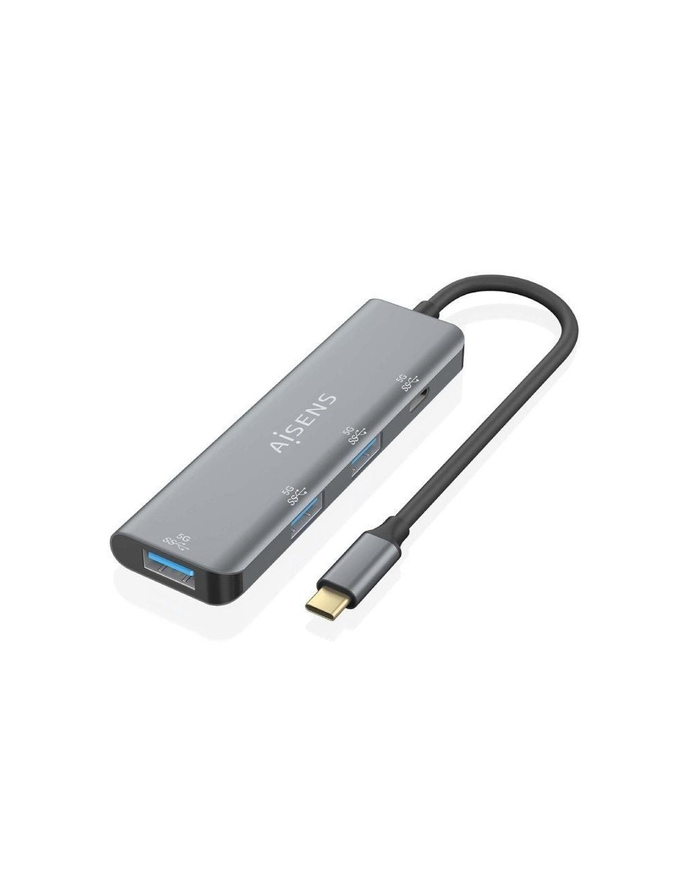 Hub USB Tipo-C Aisens A109-0762/ 3xUSB/ 1xUSB Tipo-C/ Gris