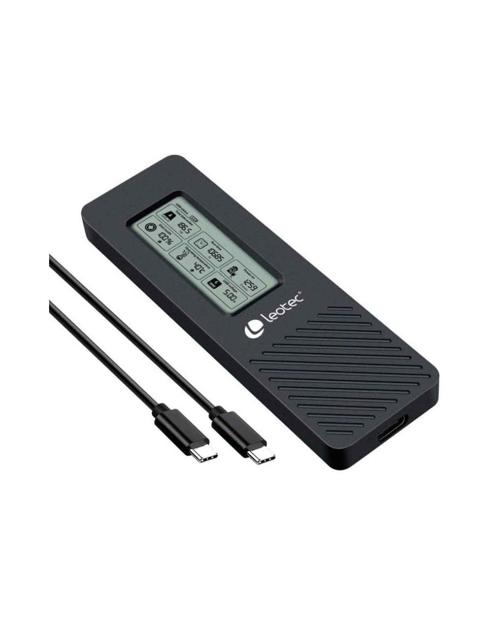 Caja Externa para Disco SSD M.2 NVMe Leotec LEM2EXT01/ USB 3.2/ con Pantalla LCD