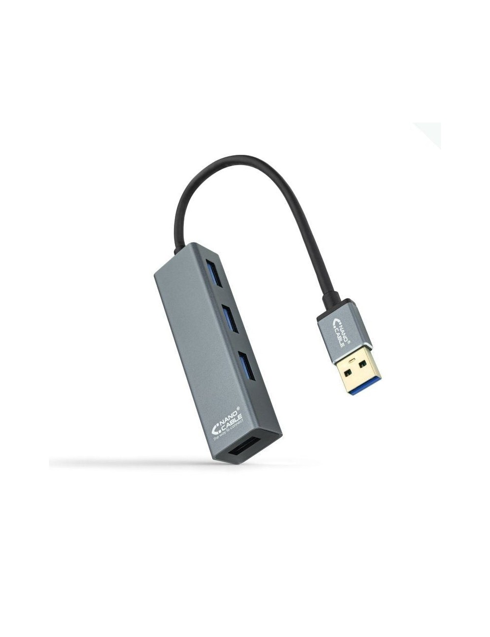 Hub USB 3.0 Nanocable 10.16.4402/ 4xUSB/ Gris