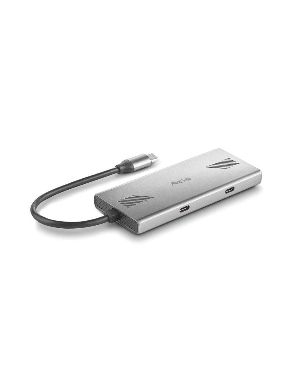 Hub USB Tipo-C NGS WonderDuo-C / 2xUSB/ 2xUSB Tipo-C/ Gris