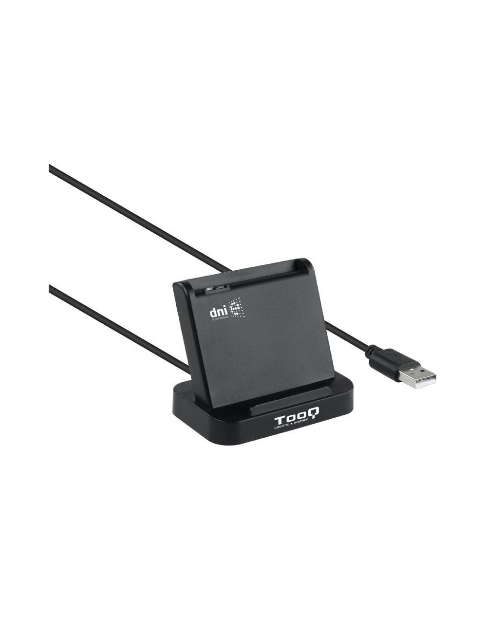 Lector de DNI TooQ TQR-220B/ USB 2.0/ Negro