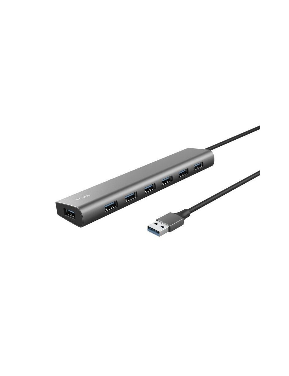 Hub USB 3.2 Gen1 Trust Halyx/ 7xUSB/ 1xUSB-C/ Gris