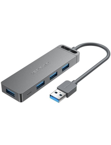 Hub USB 3.0 Vention CHLHB/ 4xUSB/ 1xMicroUSB PD/ Gris