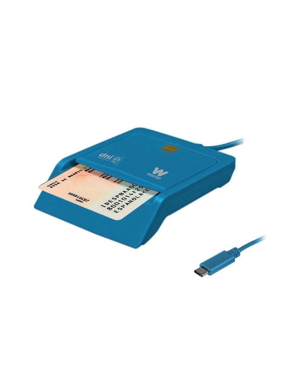 Lector de DNI y Tarjetas Woxter PE26-197/ USB Tipo-C/ Azul