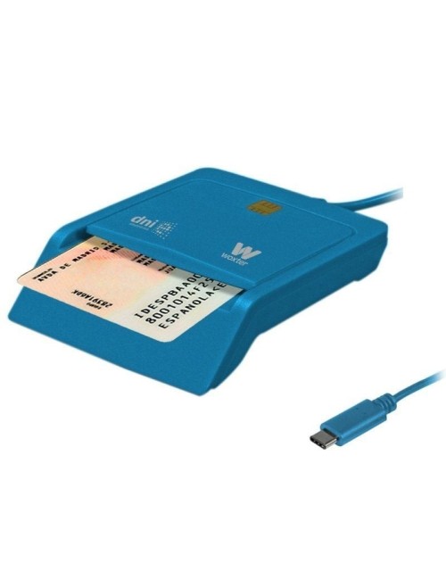 Lector de DNI y Tarjetas Woxter PE26-197/ USB Tipo-C/ Azul