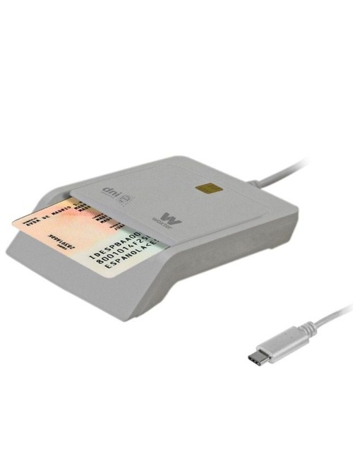 Lector de DNI y Tarjetas Woxter PE26-198/ USB Tipo-C/ Blanco