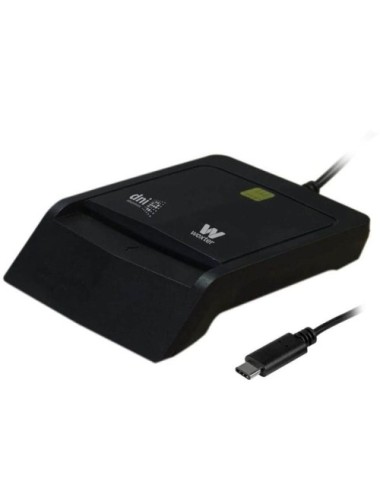Lector de DNI y Tarjetas Woxter PE26-200/ USB Tipo-C/ Negro