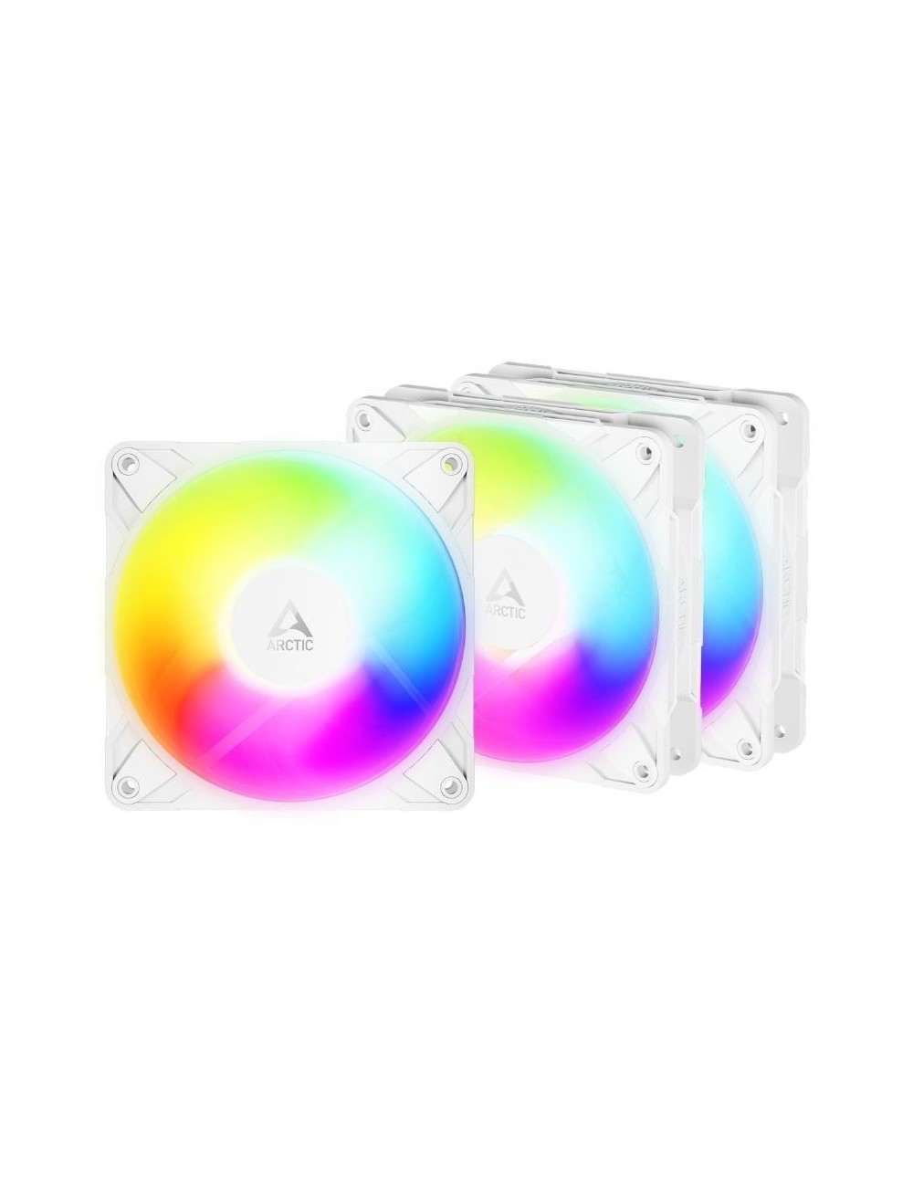Pack de 3 Ventilador Arctic P12 Pro Reverse A-RGB/ 12cm/ Blanco