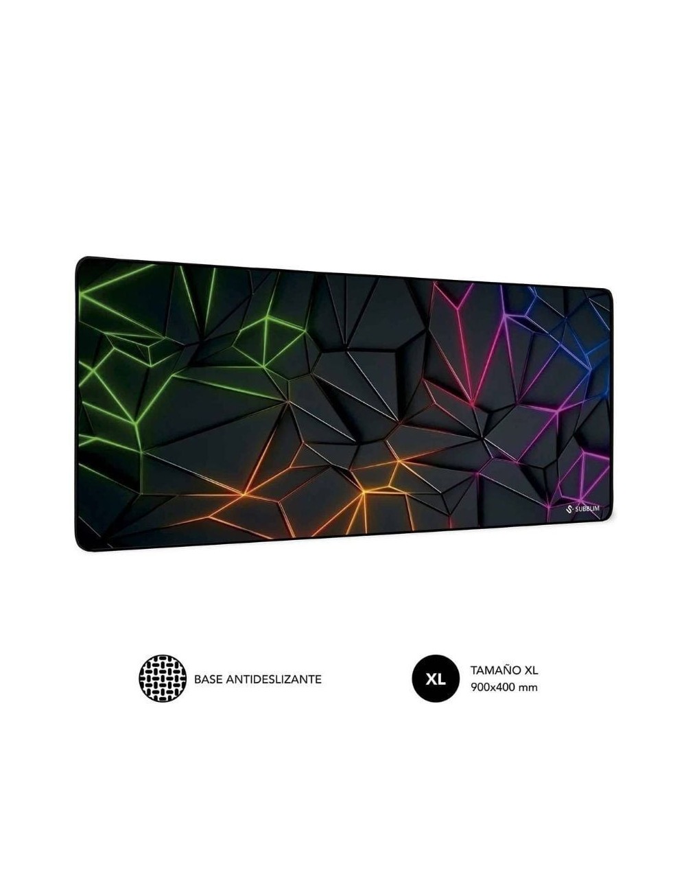 Alfombrilla Subblim Neon Obsidian XL/ 900 x 400 x 3 mm