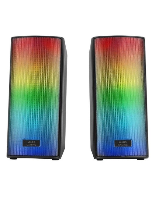 Altavoces con Bluetooth Mars Gaming MSRGB2/ 15W/ 2.0/ Negros