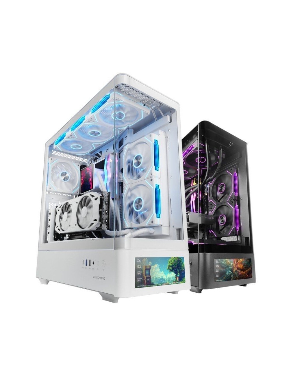 Caja Gaming Semitorre Mars Gaming MC-LCDPRO/ Blanca