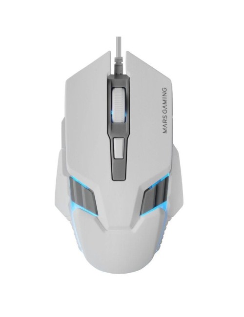 Ratón Gaming Mars Gaming MM024/ Hasta 4000 DPI/ Blanco