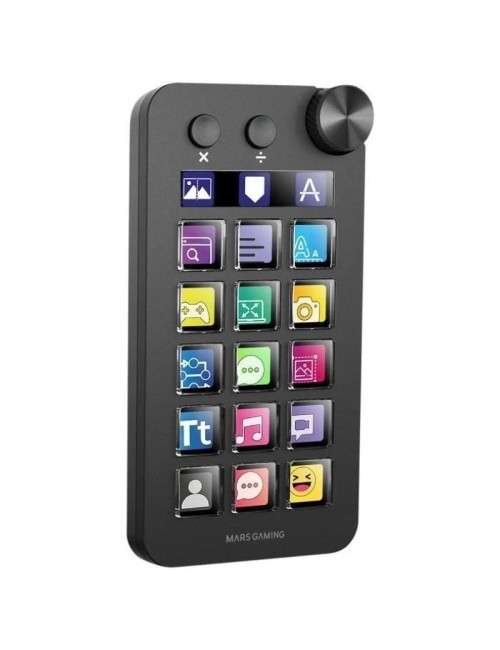 Control Deck Mars Gaming MSD-NEO/ 15 Teclas LCD/ 1 Rueda/ 2 Botones/ Negro