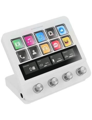 Stream Deck Mars Gaming MSD-PRO/ 10 Teclas LCD + 4 Diales Personalizables/ Blanco