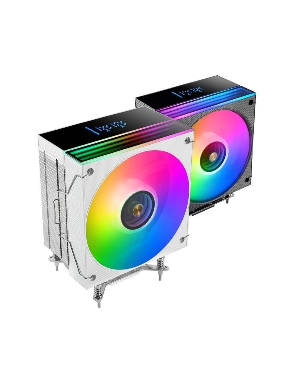 Ventilador con Disipador Mars Gaming MCPU-LCD/ 12cm/ Blanco