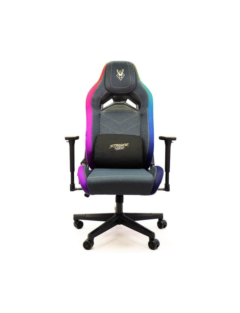 Silla Gaming Woxter Stinger Station Elite/ Luces LED/ Dorada y Plata