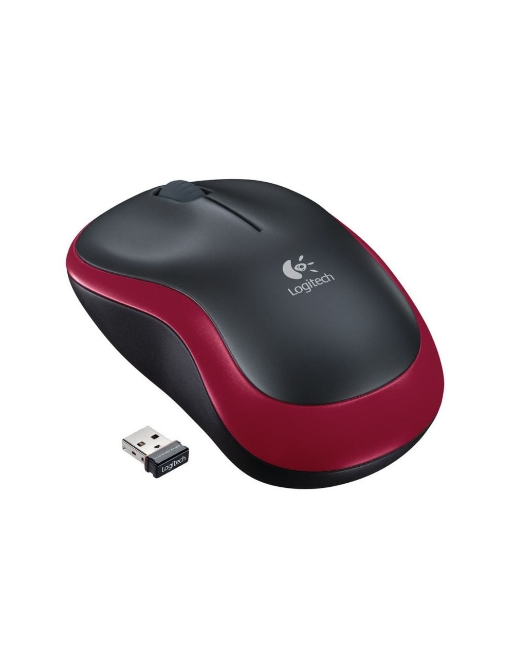 Ratón Inalámbrico Logitech M185/ Hasta 1000 DPI/ Rojo