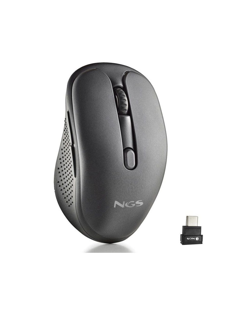 Ratón Inalámbrico NGS Evo Jot silencioso/ Batería recargable/ Hasta 1600 DPI/ Negro