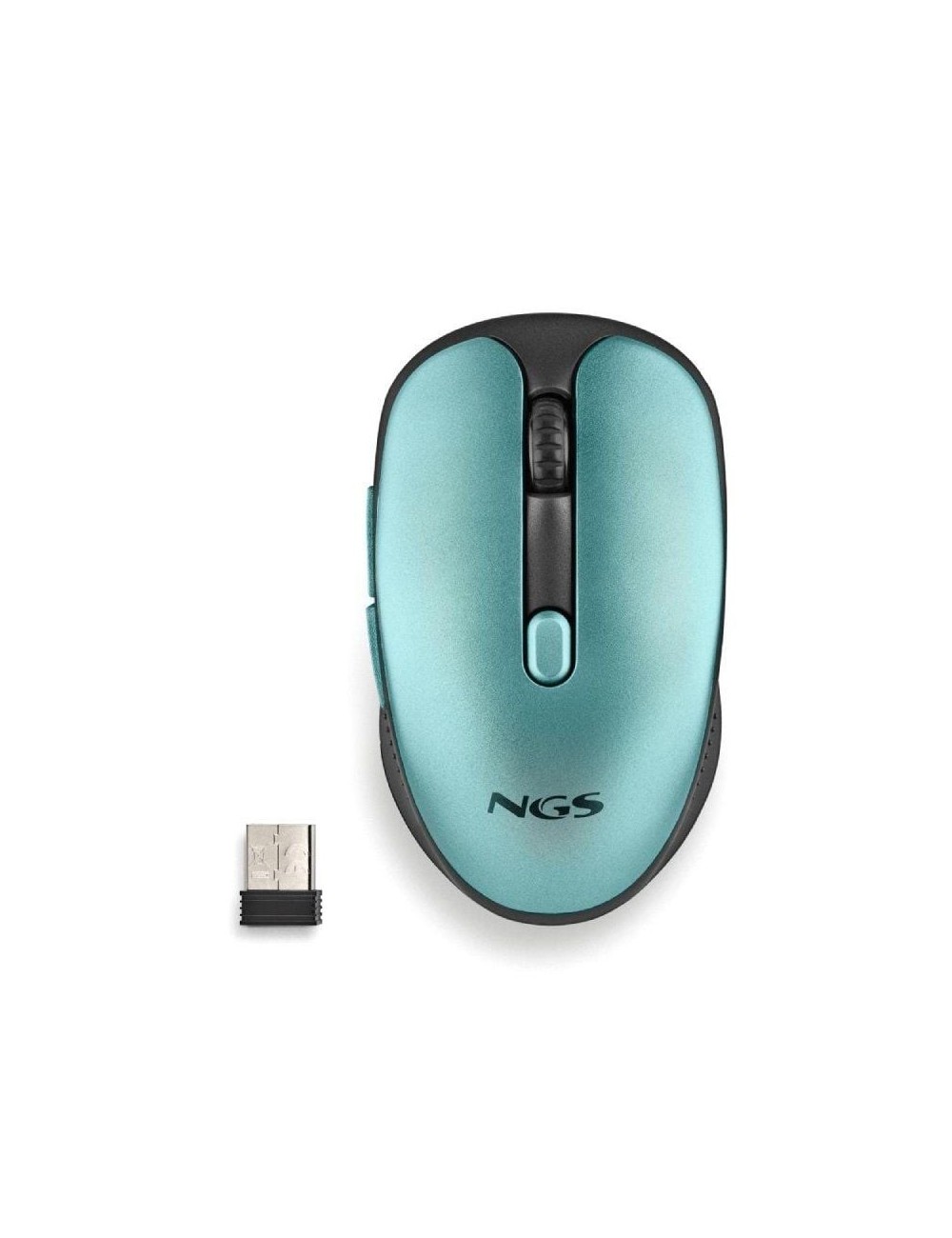 Ratón Inalámbrico NGS Evo Rust/ Batería recargable/ Hasta 1600 DPI/ Verde Agua