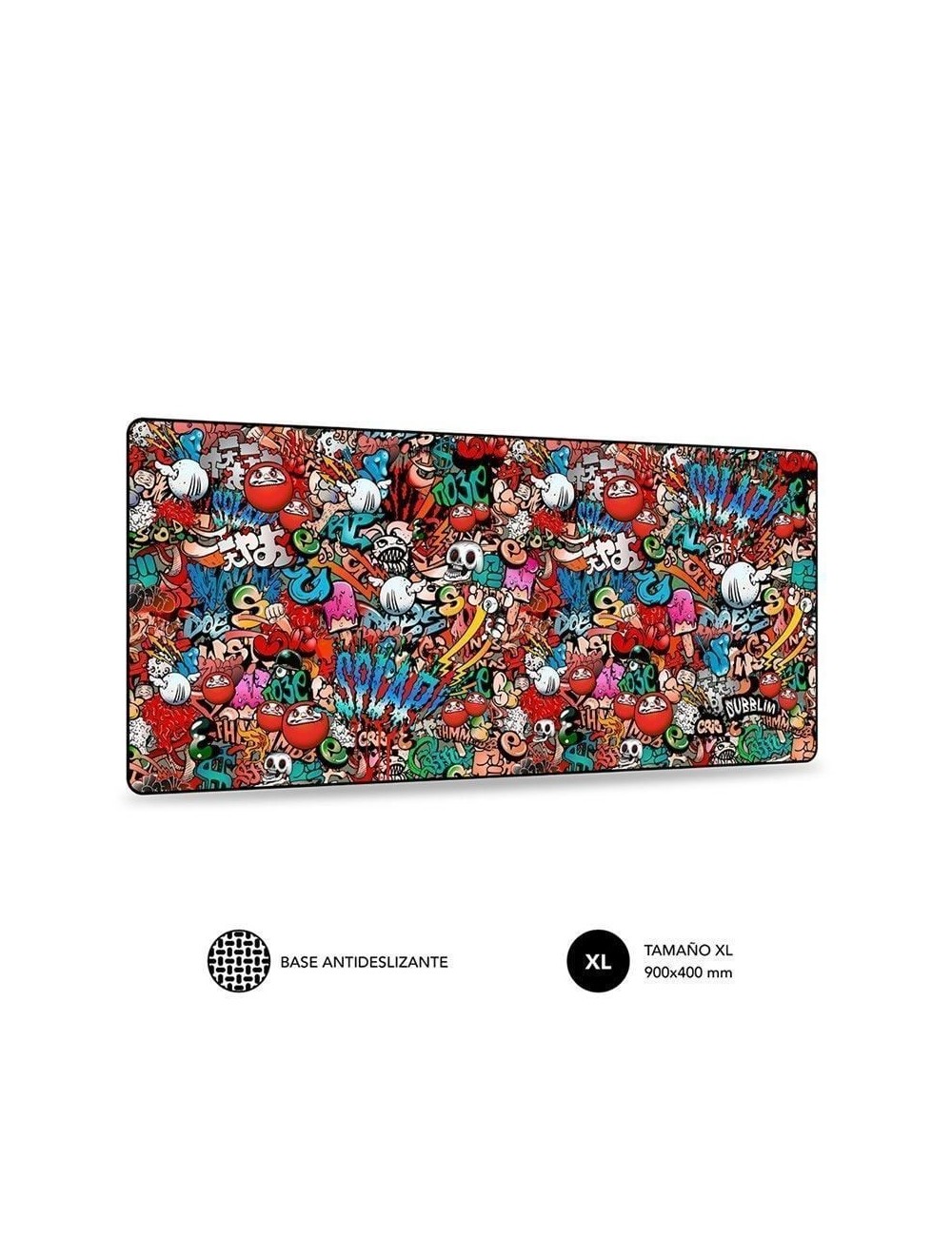 Alfombrilla Subblim 01PUW02 Graffiti XL/ 900 x 400 x 3 mm