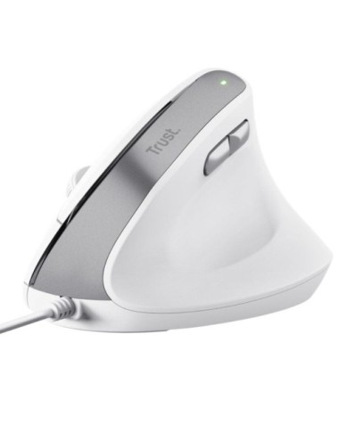 Ratón Vertical Trust Bayo II/ Hasta 2400 DPI/ Blanco