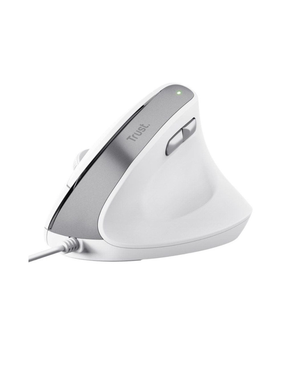 Ratón Vertical Trust Bayo II/ Hasta 2400 DPI/ Blanco