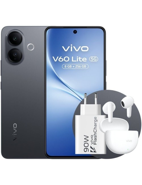 Smartphone Vivo V60 Lite 8GB/ 256GB/ 6.77'/ 5G/ Negro/ Incluye Cargador 90W y Buds