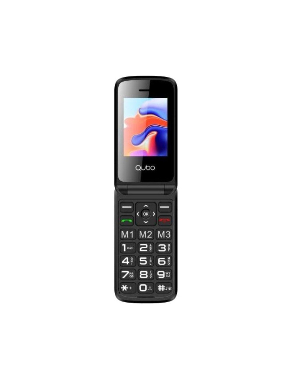 Teléfono Móvil Qubo X-247 4G para Personas Mayores/ Negro