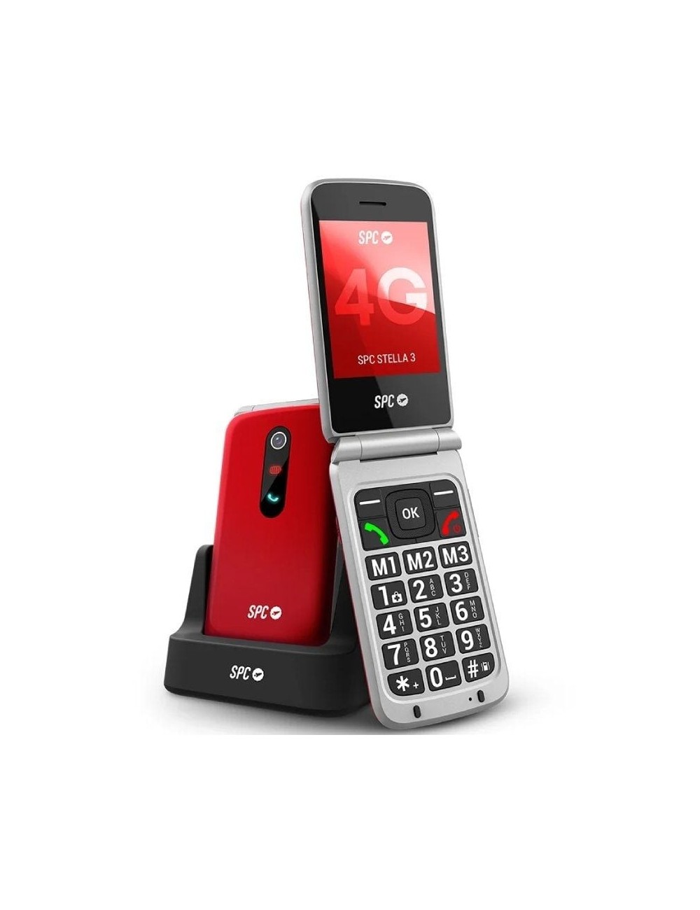 Teléfono Móvil SPC Stella 3 para Personas Mayores/ 4G/ Rojo
