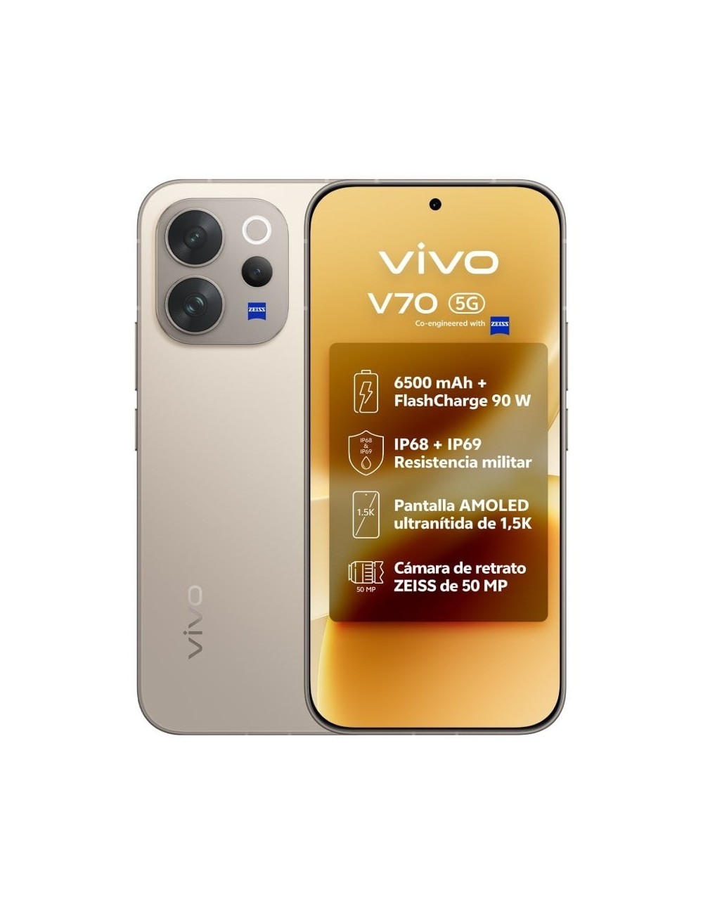 Smartphone Vivo V70 8GB/ 512GB/ 6.59'/ 5G/ Gris
