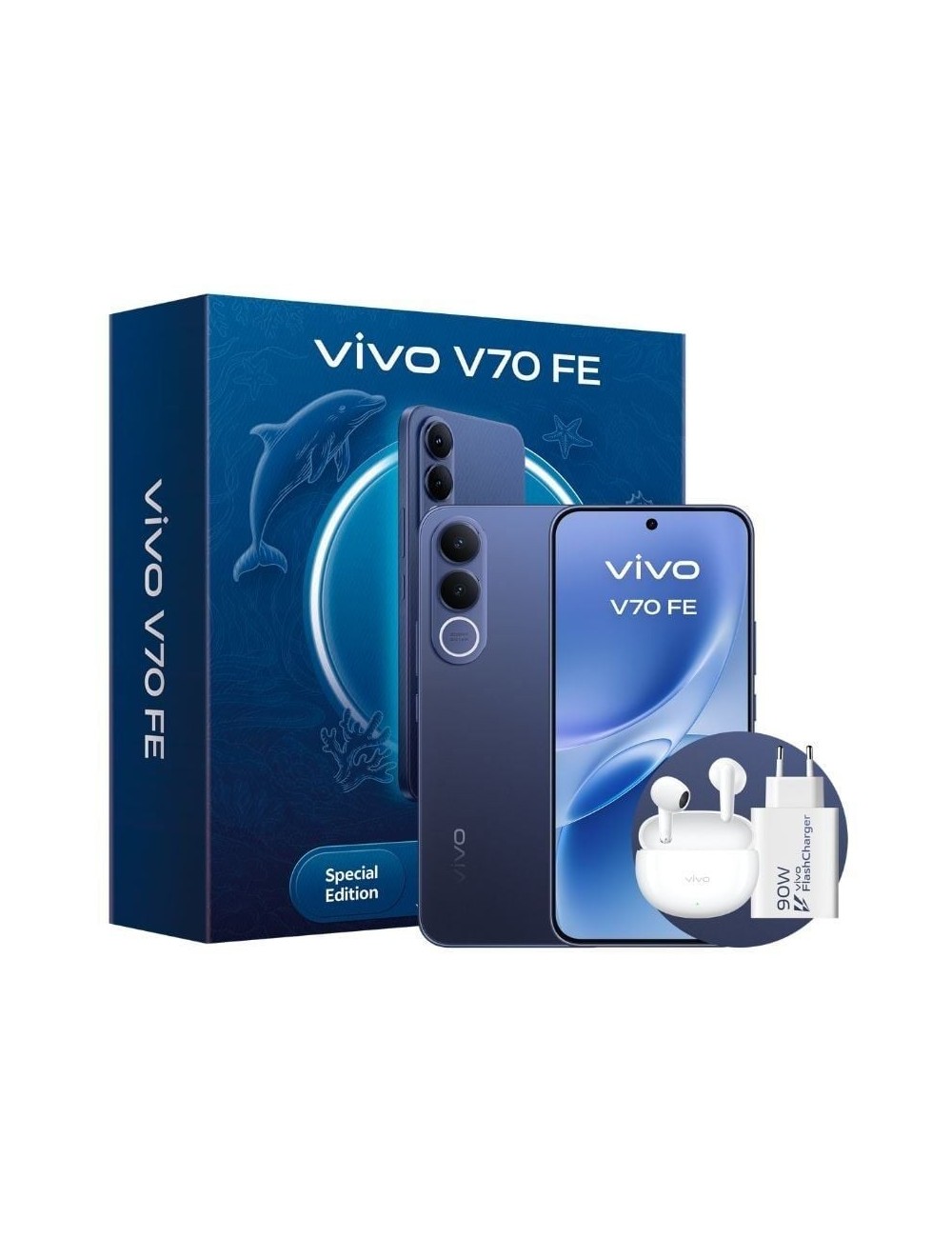 Smartphone Vivo V70 FE 8GB/ 256GB/ 6.83'/ 5G/ Azul/ Incluye Cargador + Auriculares