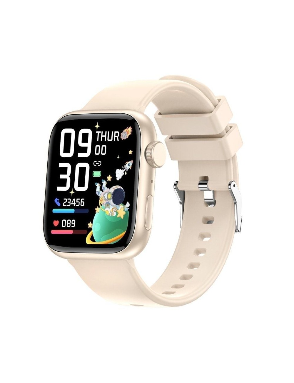 Smartwatch Forever IGo Watch 3 JW-500/ Notificaciones/ Frecuencia Cardíaca/ Marfil