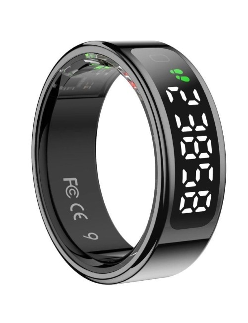 Anillo Inteligente Leotec Kör Mau Smart Ring Talla 10/ Ø20mm/ Notificaciones/ Frecuencia Cardíaca/ Negro