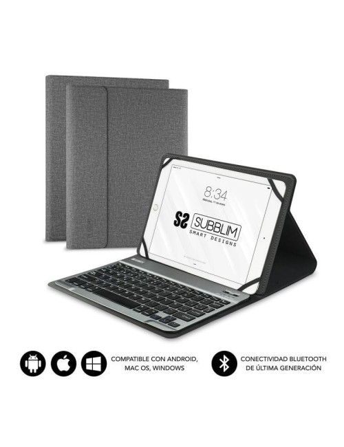 Funda con Teclado Subblim Keytab Pro Bluetooth para Tablets de 9.6'-10.8'/ Gris