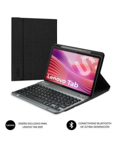 Funda con Teclado Subblim Shock Case Lenovo Tab 10.1' 2025/ Negra