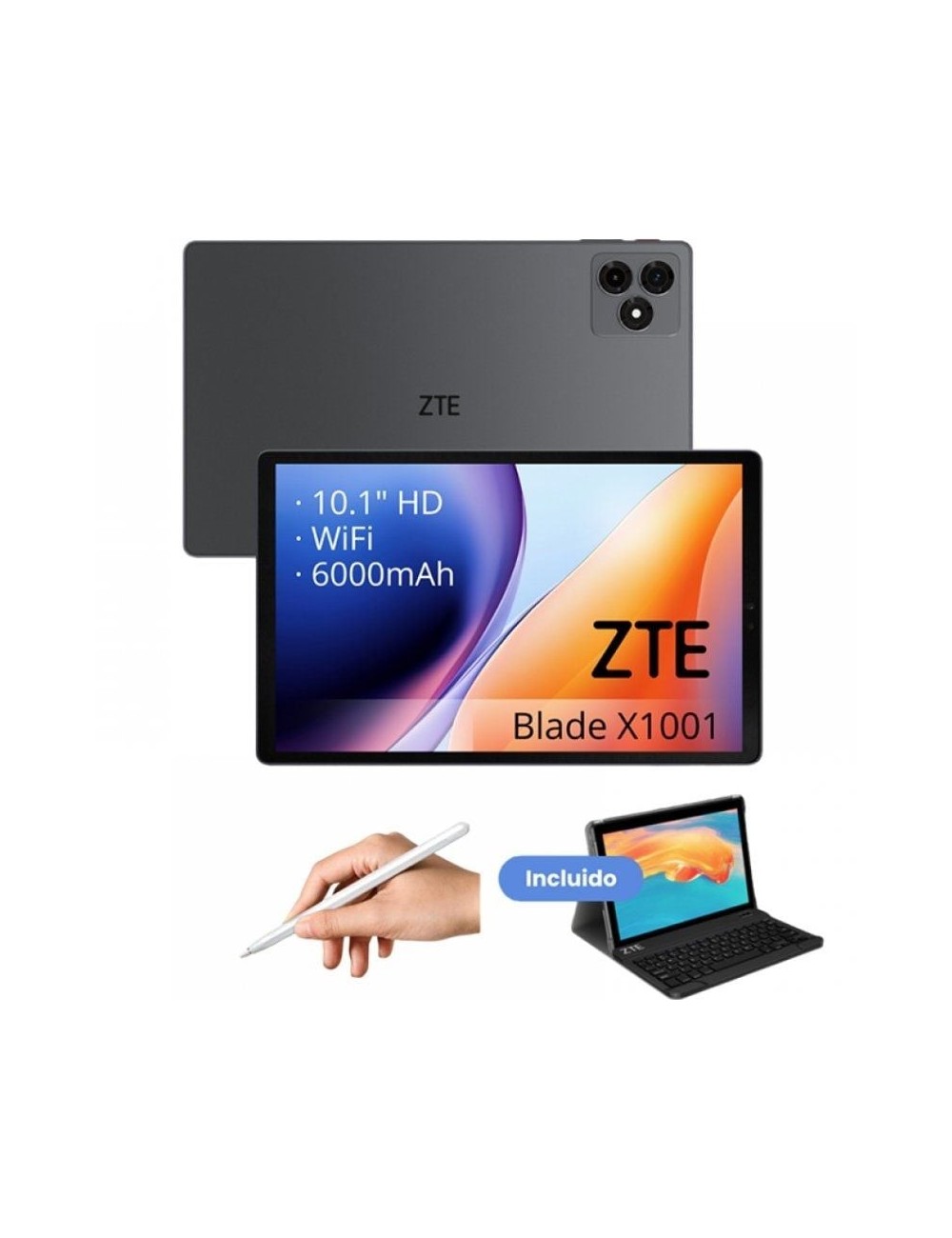 Tablet ZTE Tab Blade X1001W 10.1'/ 4GB/ 128GB/ Octacore/ Gris/ Incluye Teclado y Stylus Pen