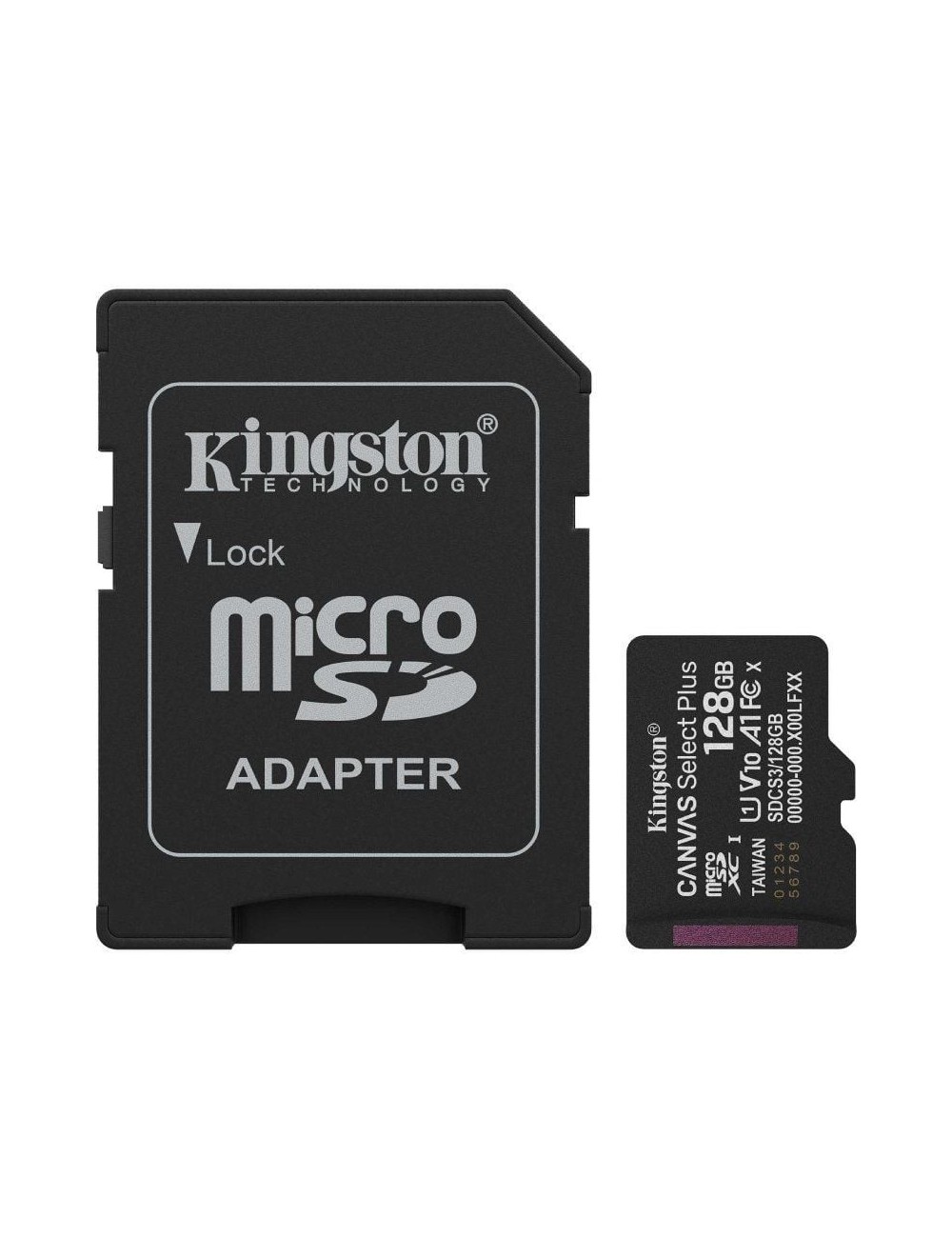 Tarjeta de Memoria Kingston CANVAS Select Plus 128GB microSD XC con Adaptador/ Clase 10/ 150MBs