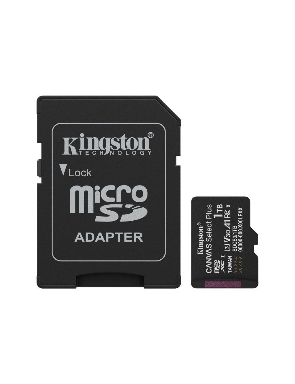 Tarjeta de Memoria Kingston CANVAS Select Plus 1TB microSD XC con Adaptador/ Clase 10/ 150MBs
