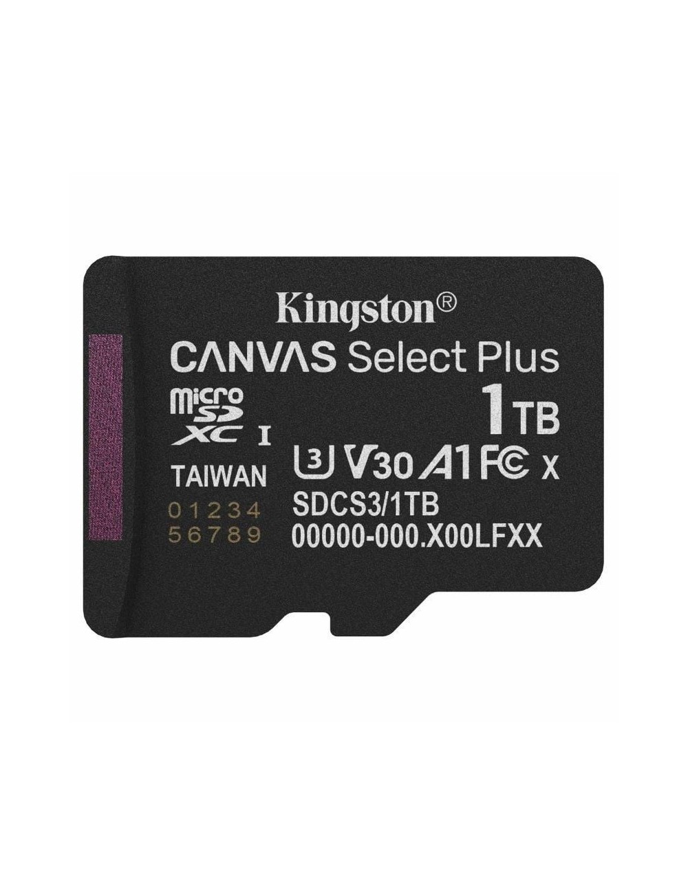 Tarjeta de Memoria Kingston CANVAS Select Plus 1TB microSD XC/ Clase 10/ 150MBs