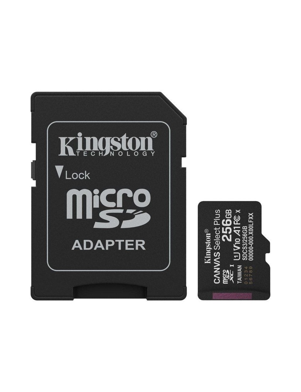 Tarjeta de Memoria Kingston CANVAS Select Plus 256GB microSD XC con Adaptador/ Clase 10/ 150MBs