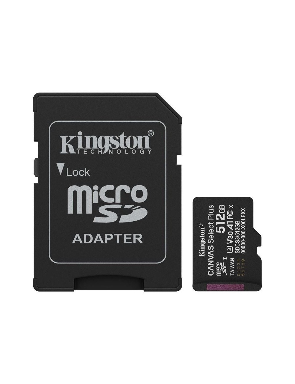 Tarjeta de Memoria Kingston CANVAS Select Plus 512GB microSD XC con Adaptador/ Clase 10/ 150MBs