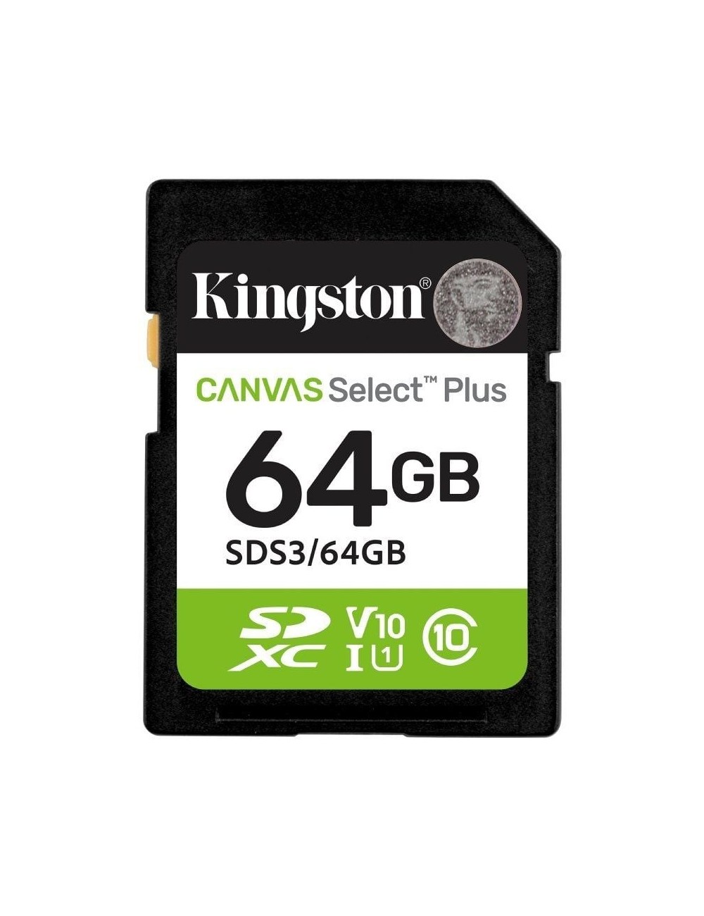 Tarjeta de Memoria Kingston CANVAS Select Plus 64GB SD XC/ Clase 10/ 100MBs