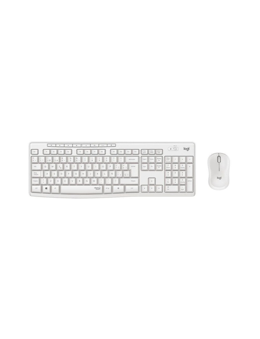 Teclado y Ratón Inalámbricos Logitech Silent Touch MK295/ Blanco