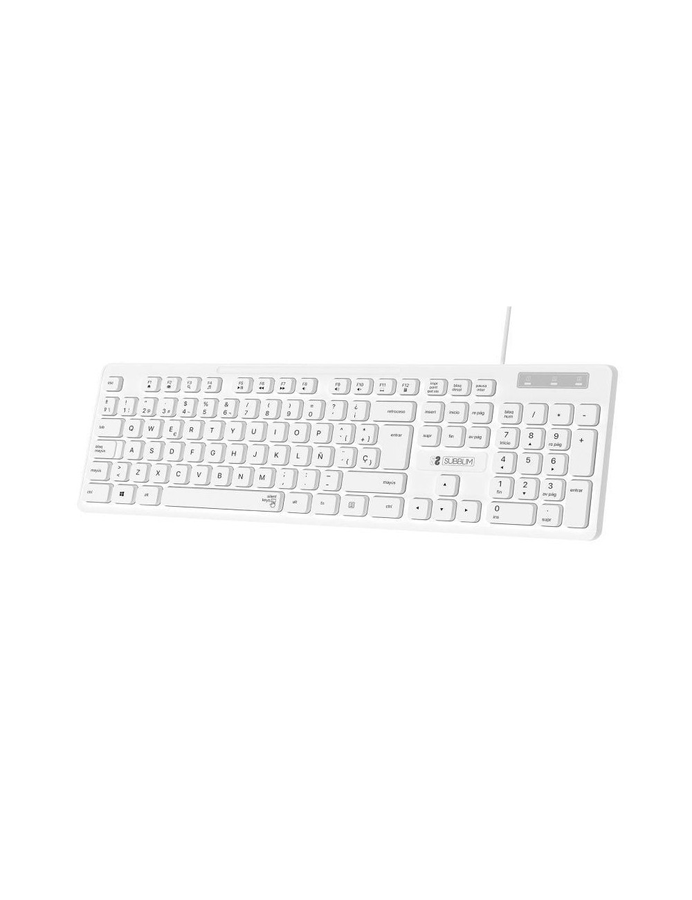 Teclado Subblim Business Slim Silencioso/ Blanco