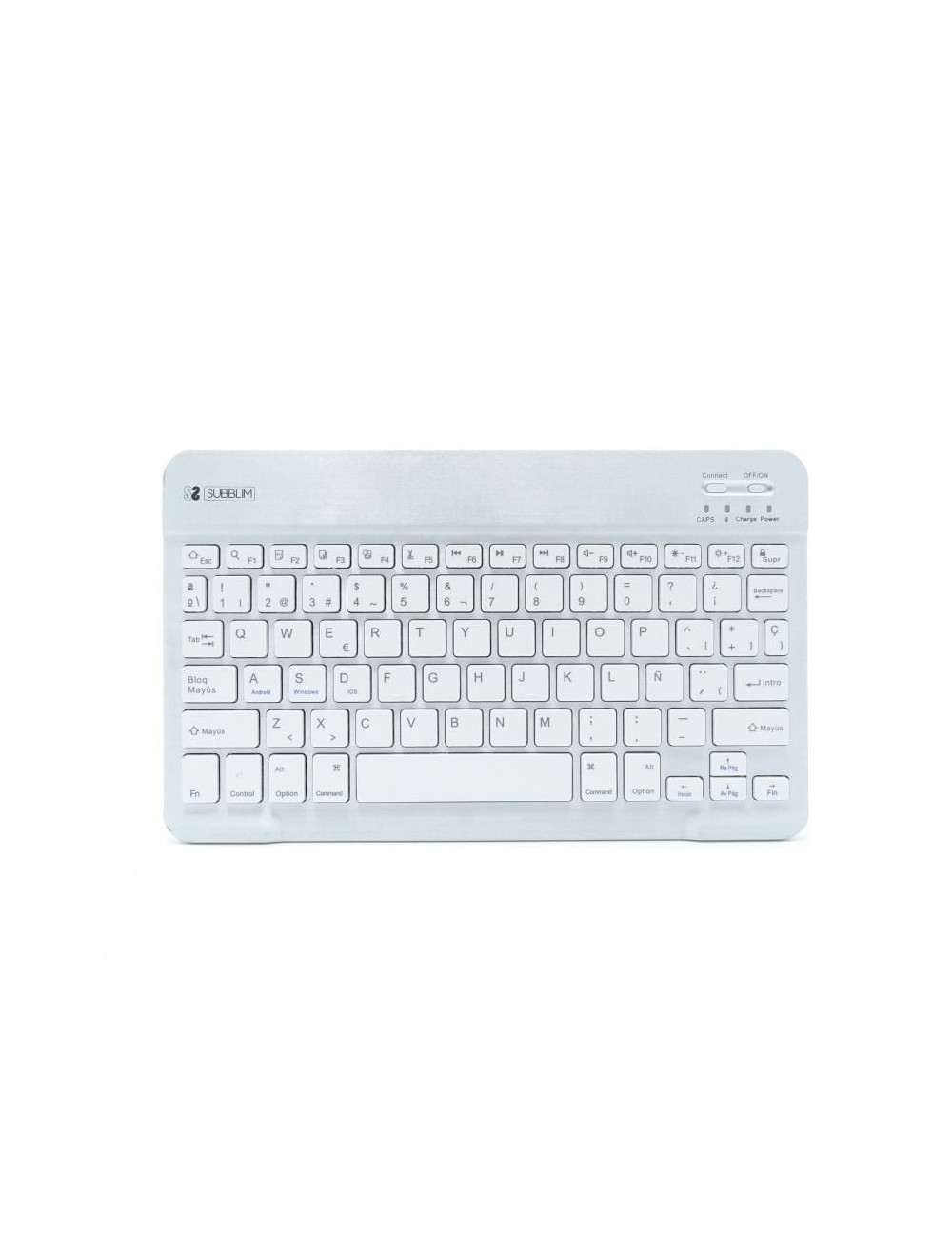 Teclado Compacto Inalámbrico Subblim Smart/ Plata