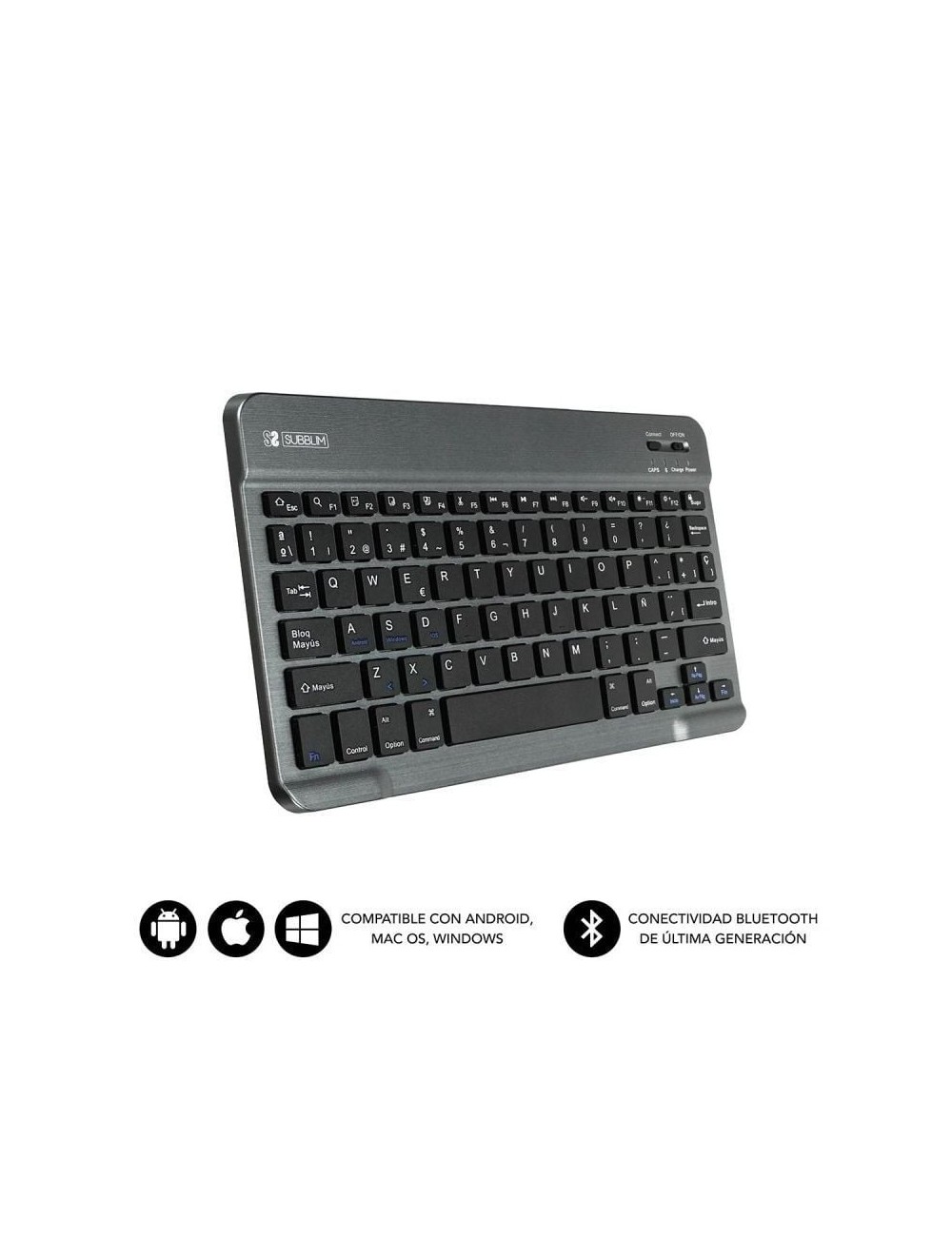 Teclado Compacto Inalámbrico Subblim Smart/ Gris