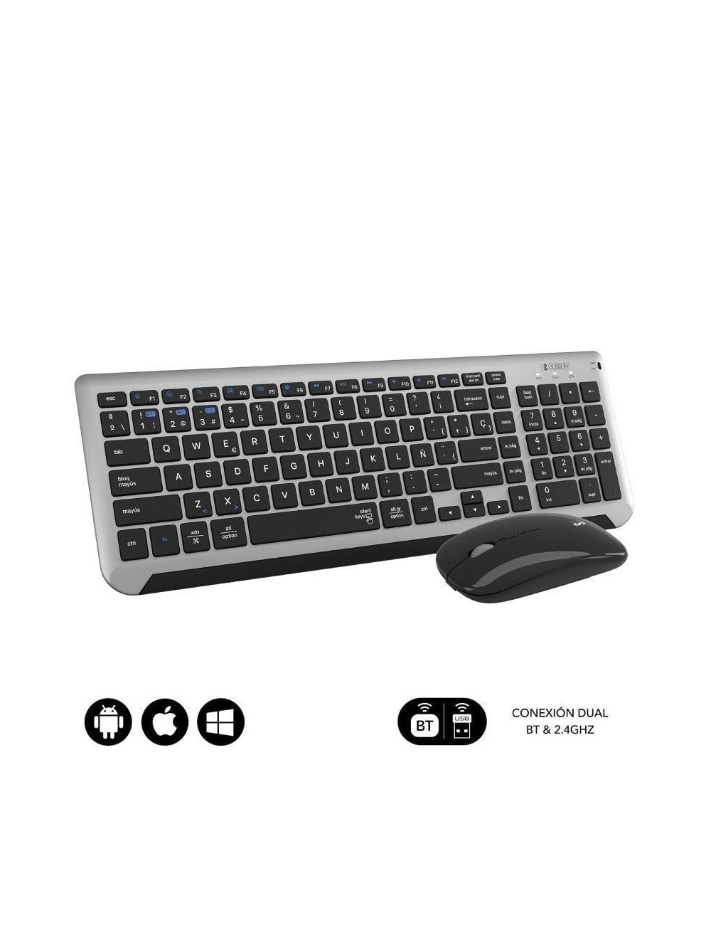 Teclado y Ratón Inalámbrico Subblim Combo Dual Prestige Extendido