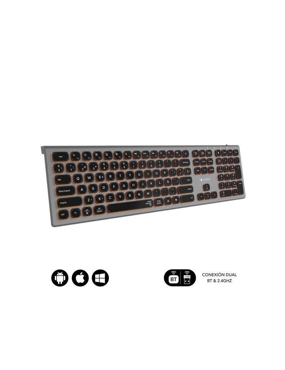 Teclado Inalámbrico Subblim Master/ Gris y Negro