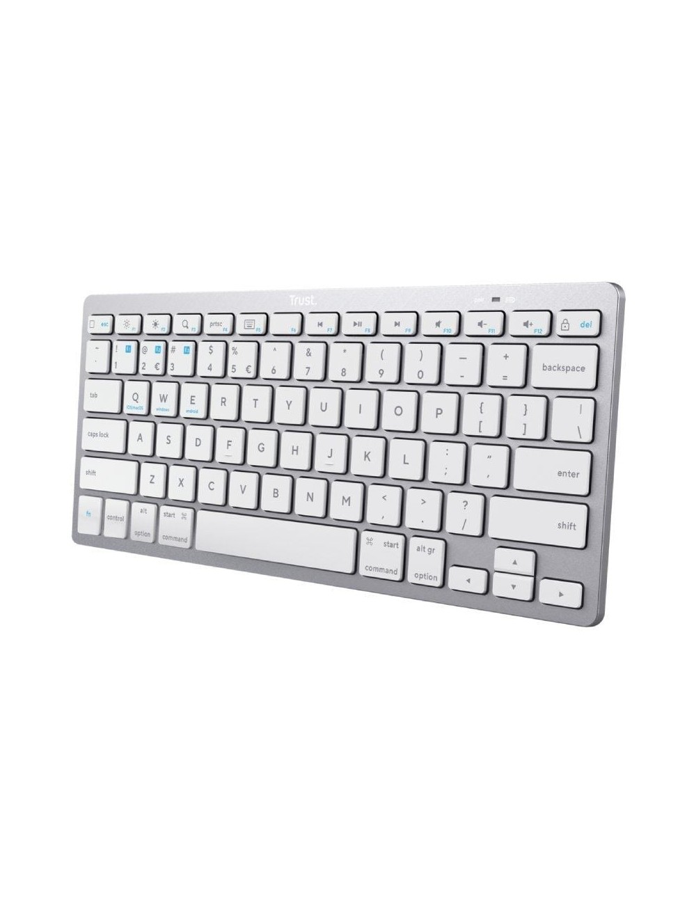 Teclado Compacto Inalámbrico Trust 24654/ Plata